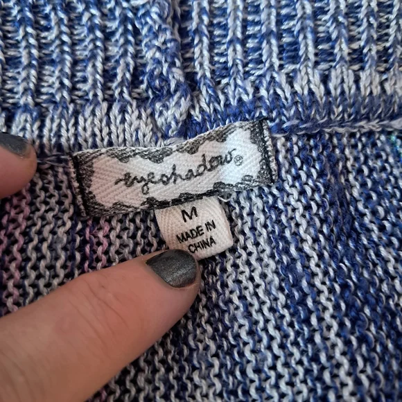 Eyeshadow Multicolor Open-Front Woven Cardigan! Boho! High Low Design, EUC! - Picture 3 of 7